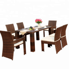 Garden rattan furniture PE wicker dining chair and table